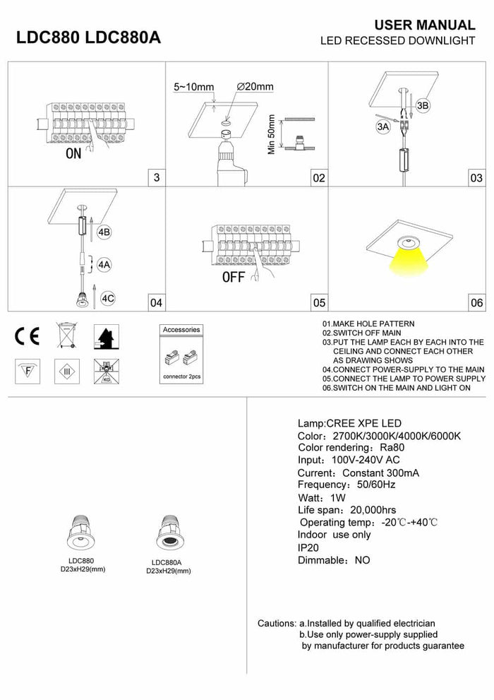 White LED plinth lights installation guide