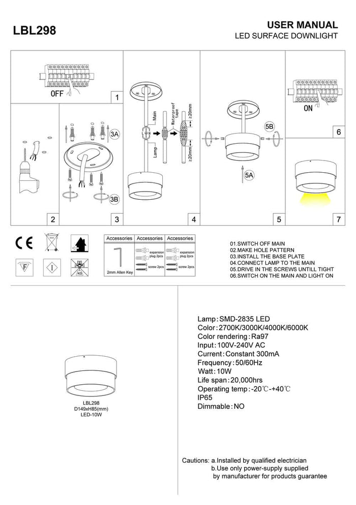 black round LED bathroom ceiling light installation guide