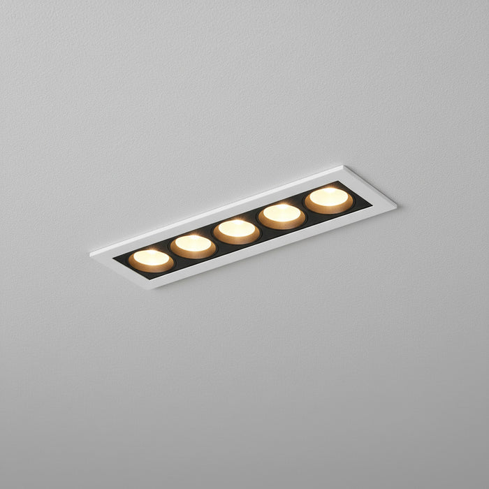 anti glare linear downlight installed on a grey ceiling