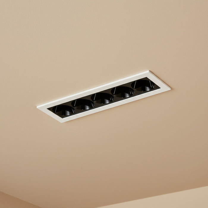 anti glare linear downlight installed in a home ceiling