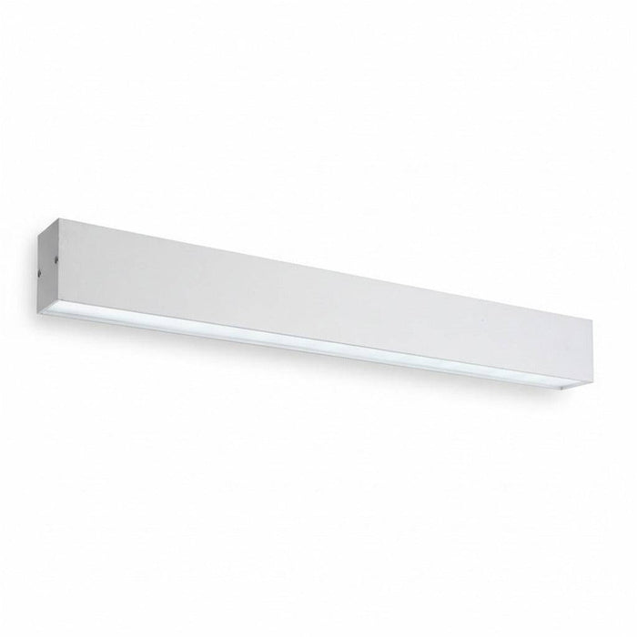 White surface mounted linear LED light on a white background