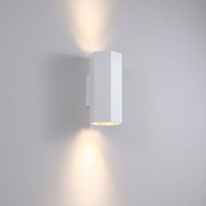 White interior up and down wall light on  a grey background