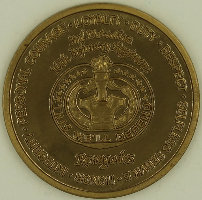 10th Infantry Regiment 3rd Battalion Army Challenge Coin