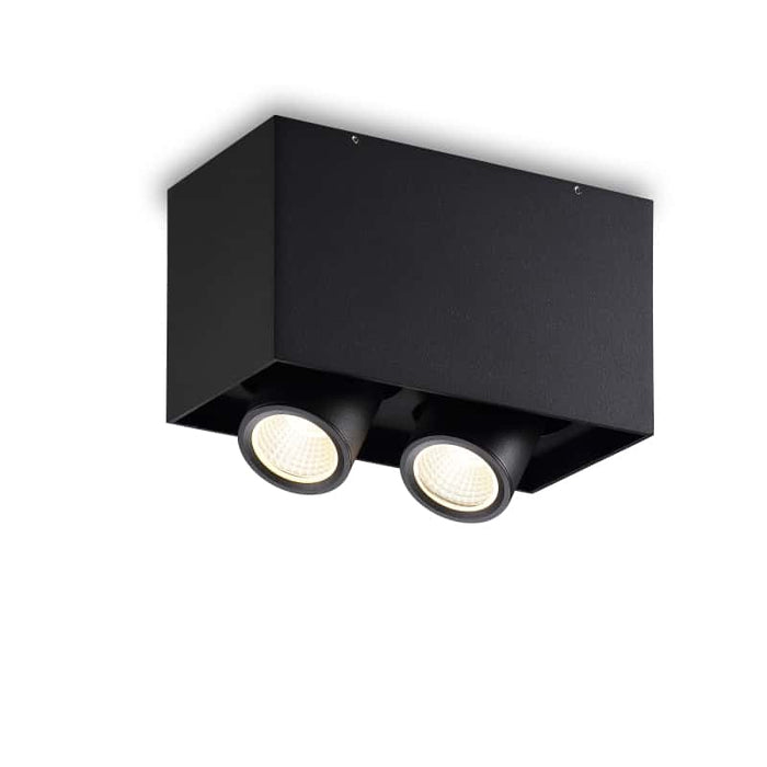 black adjustable LED surface down light on a white back ground