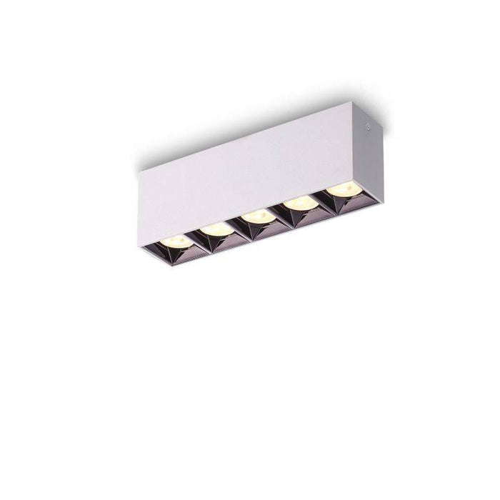 white modern flush ceiling lamp on a white background