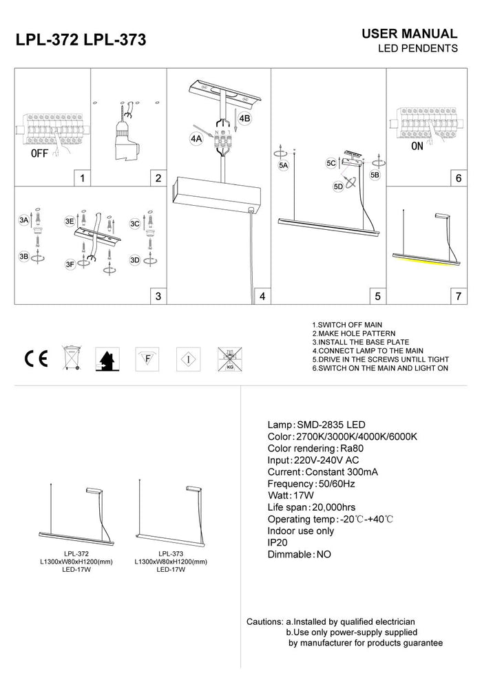 Black linear pendant light installation guide