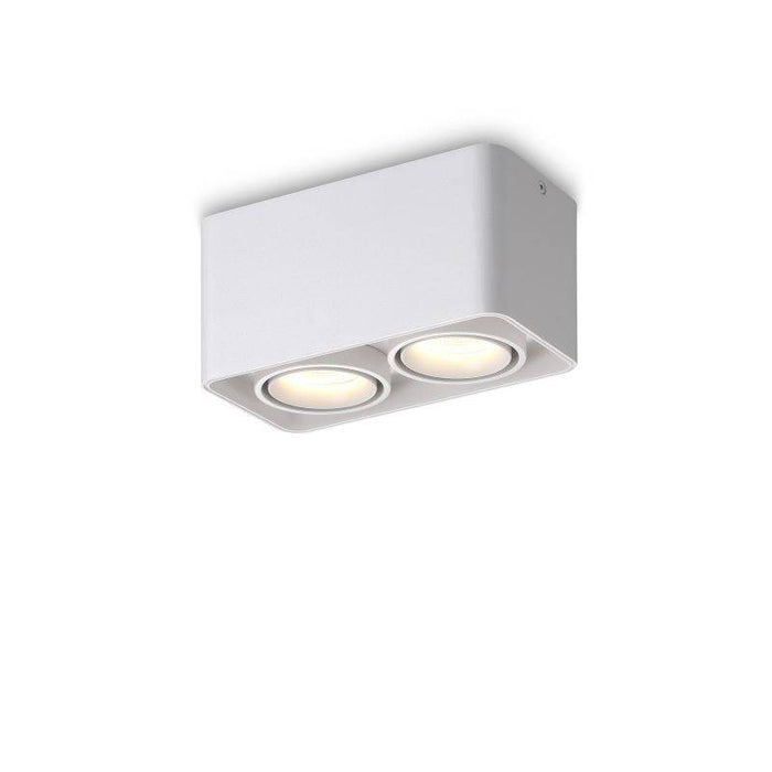 white flush ceiling light fitting on a white background