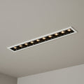 recessed linear LED ceiling light installed on a grey ceiling