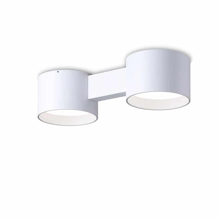 white flush ceiling light fixture on a white background