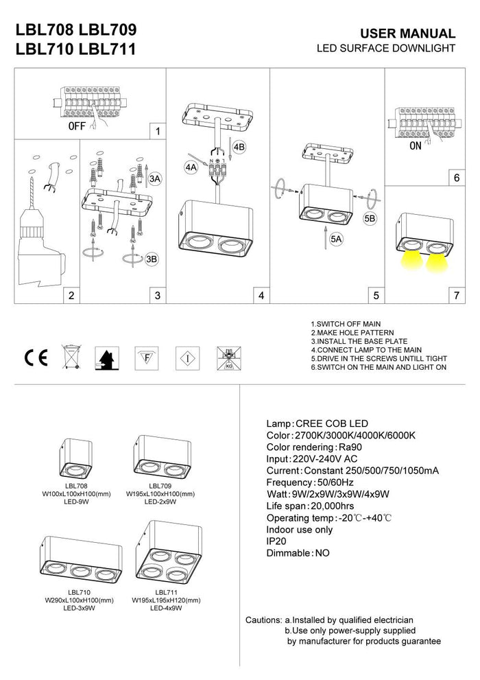 white surface mount spotlights installation guide