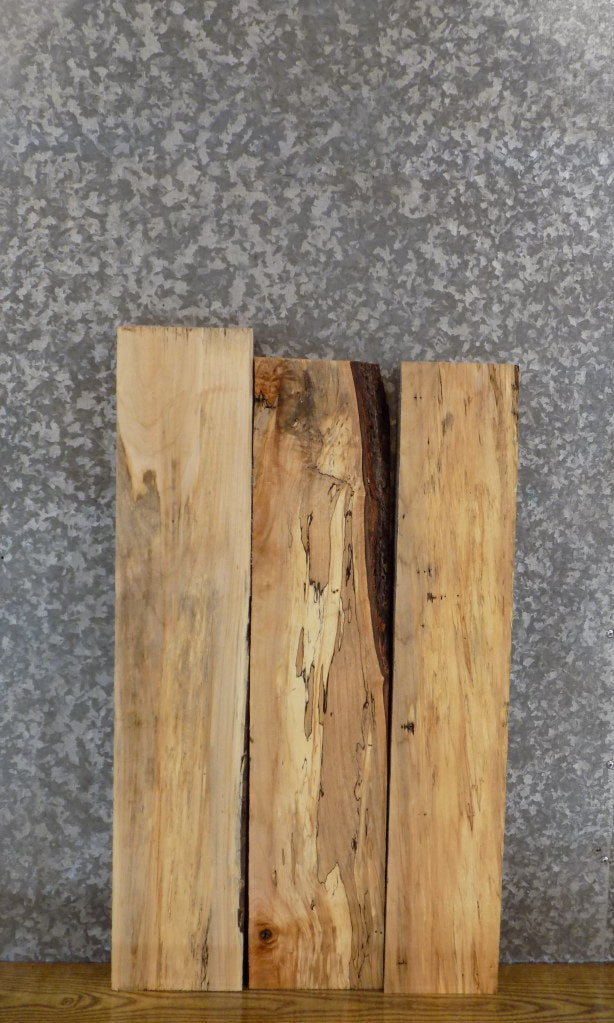3- Kiln Dried Salvaged Maple Lumber Boards/Craft Pack Slabs 43888
