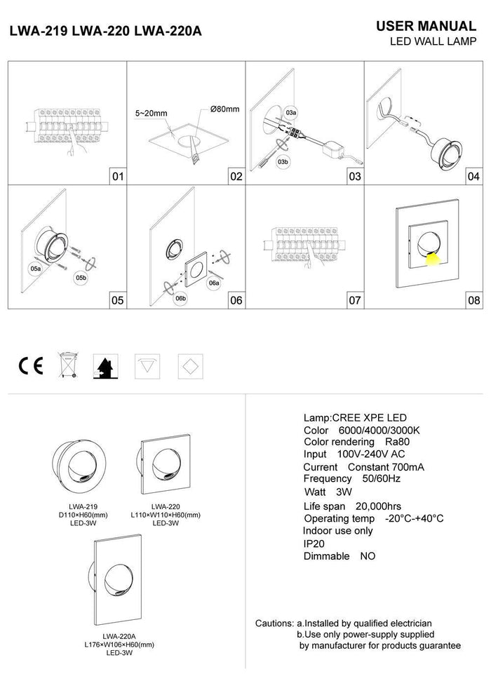 white recessed bedside reading light installation guide