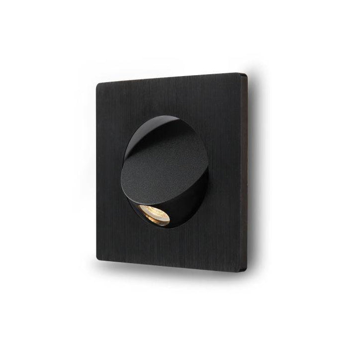 black recessed LED reading lamp for bed shown on a white background