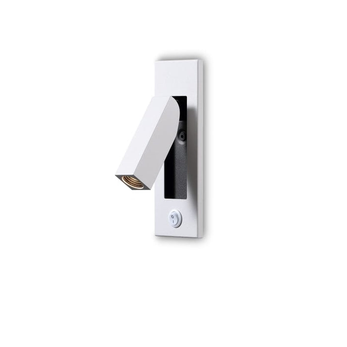 white recessed bedroom reading lamp shown on a white background as a product image