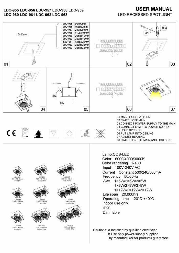 commercial recessed ceiling spotlights installation guide