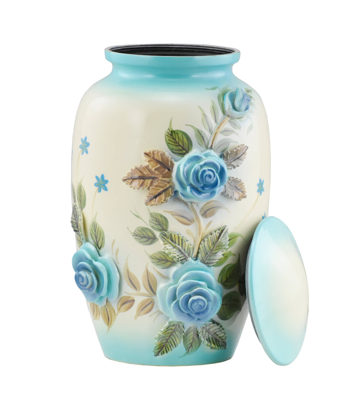 3D Blue Rose Bouquet Cremation Urn - ExquisiteUrns