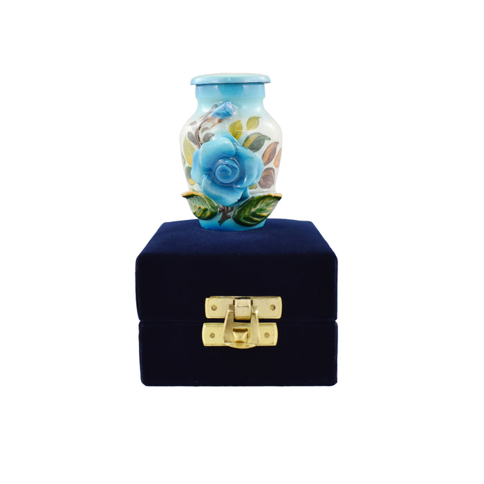 3D Blue Rose Bouquet Cremation Urn