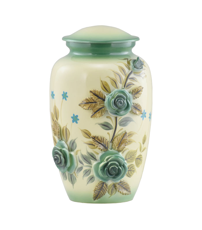 3D Green Rose Bouquet Cremation Urn - ExquisiteUrns