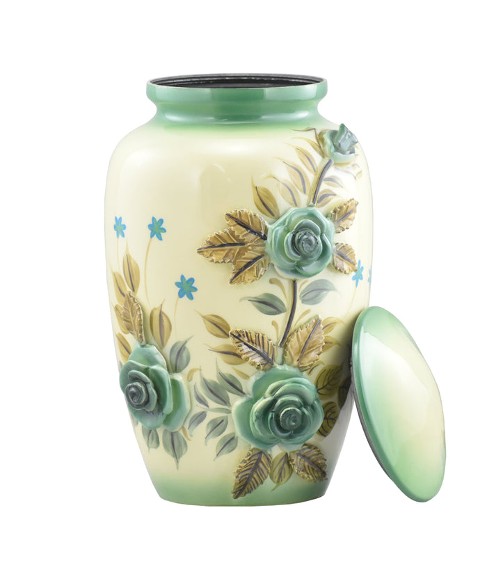 3D Green Rose Bouquet Cremation Urn - ExquisiteUrns