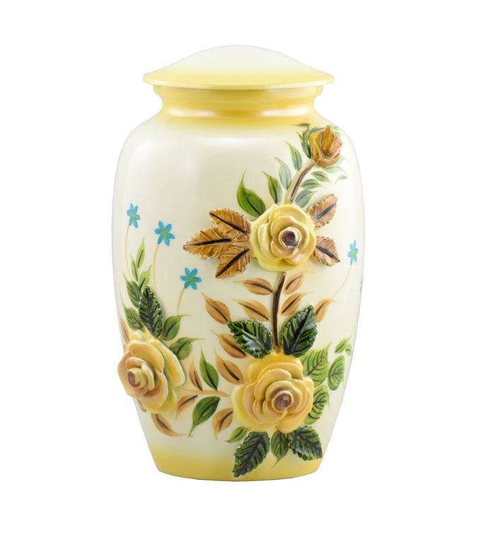 3D Yellow Rose Bouquet Cremation Urn - ExquisiteUrns