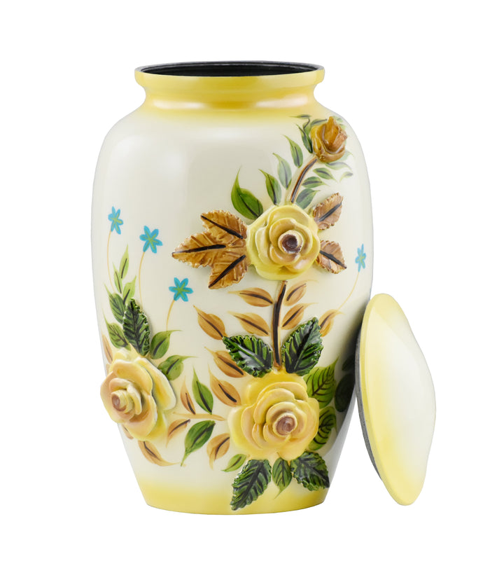 3D Yellow Rose Bouquet Cremation Urn - ExquisiteUrns