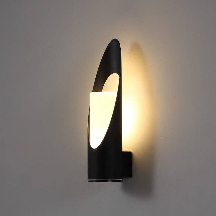 black external wall lantern shown on a white wall