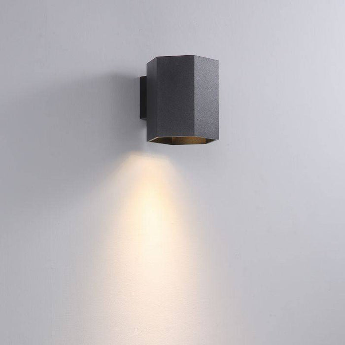 Black interior LED wall downlight on  a white background