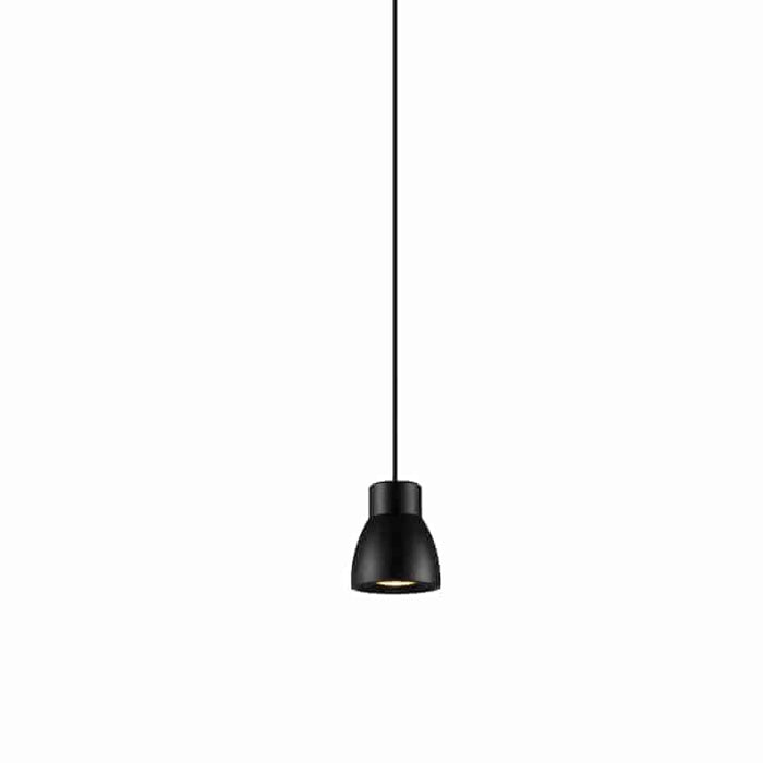 Black LED pendant lamp on a white background