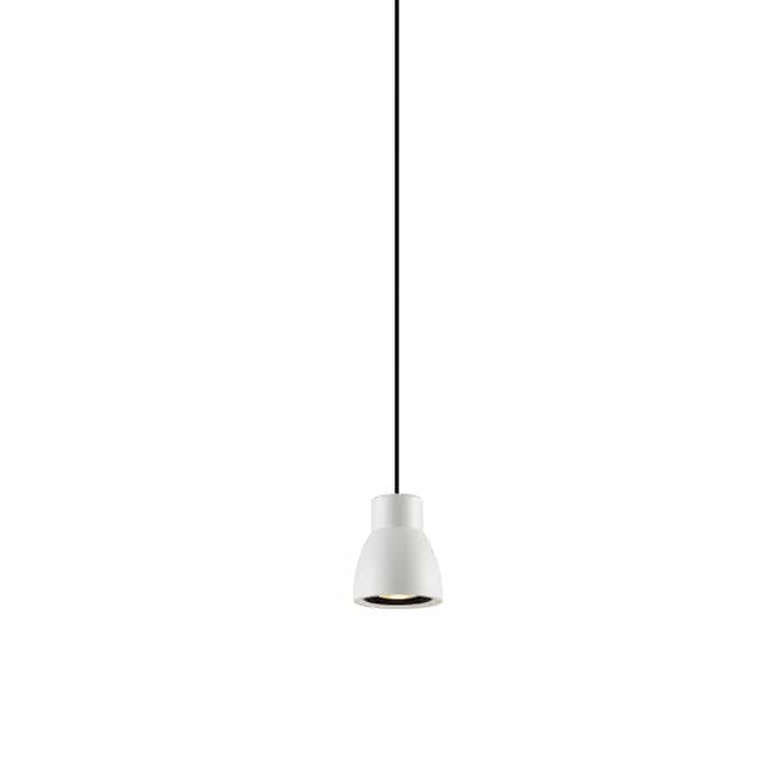 White pendant light fixture on a white background