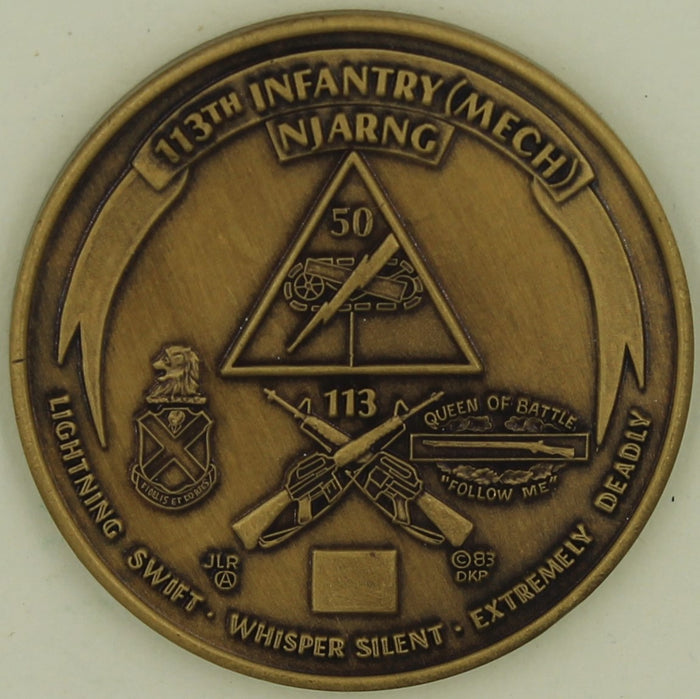 50th Armored Division 113th Infantry Mechanized Army Challenge Coin