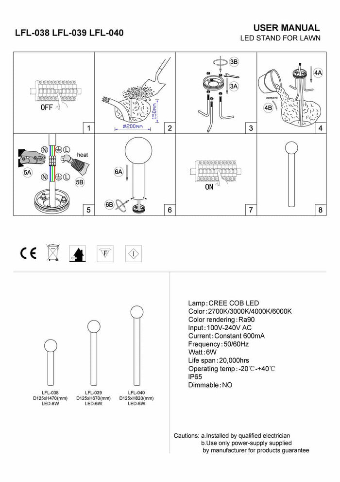 Black LED bollard light installation guide