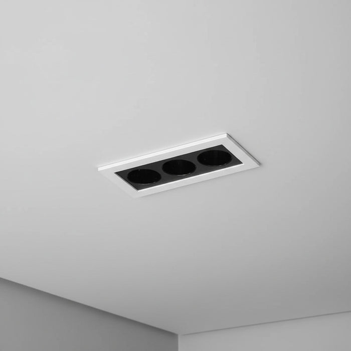 anti glare recessed downlighter installed in a hotel room ceiling