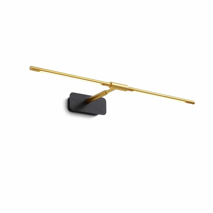 golld wall mirror LED light mounted on a white wall