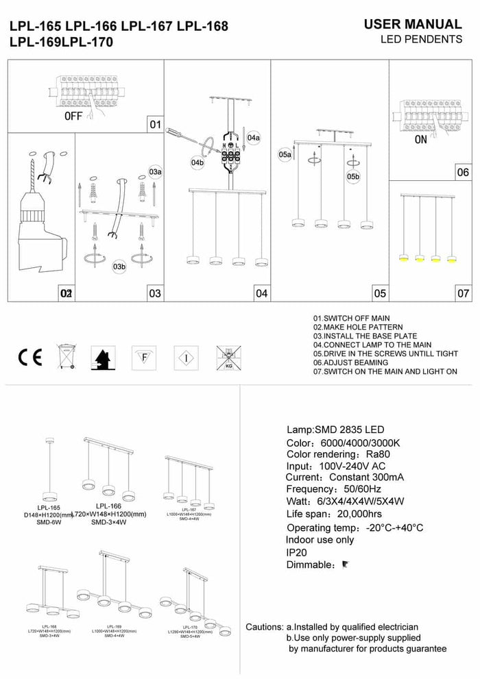 Circular pendant light installation guide