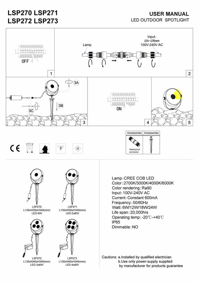 black garden spike spotlight installation guide