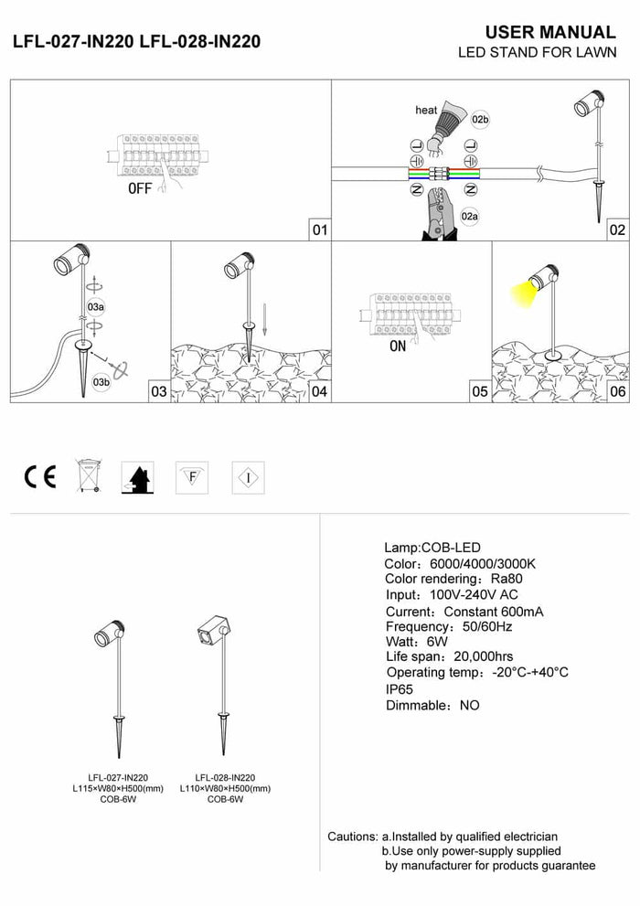 black outdoor LED spike light installation guide