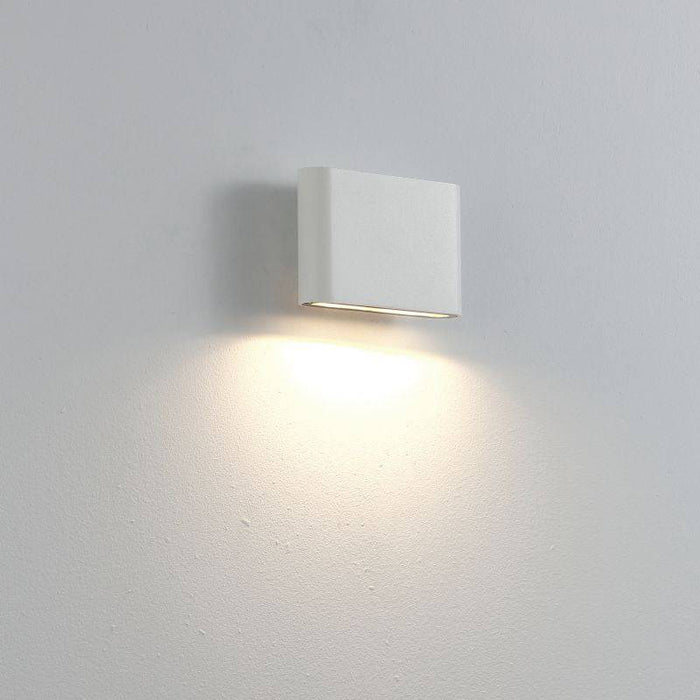 white ouside wall downlight mounted on a white wall