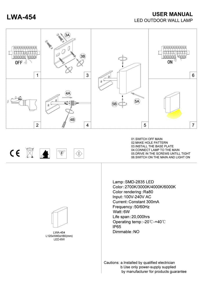 white outside wall downlight installation guide