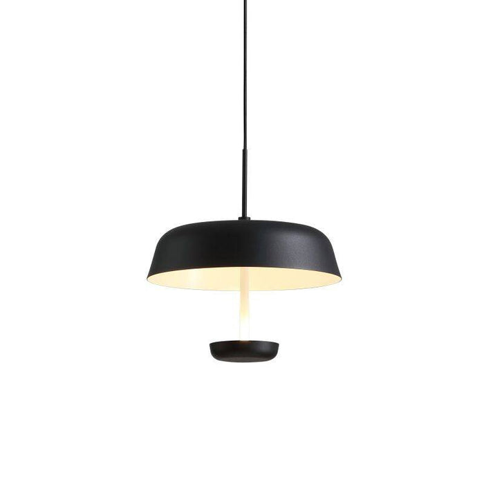Metal pendant light on a white background