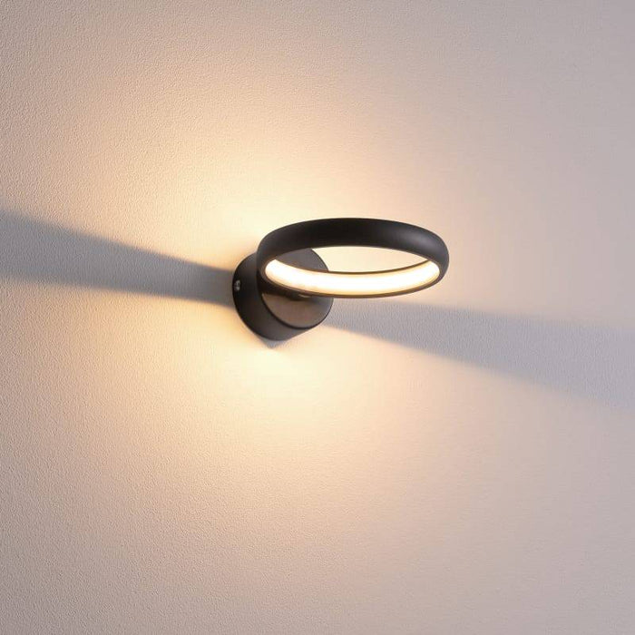 Black internal wall light on a white background