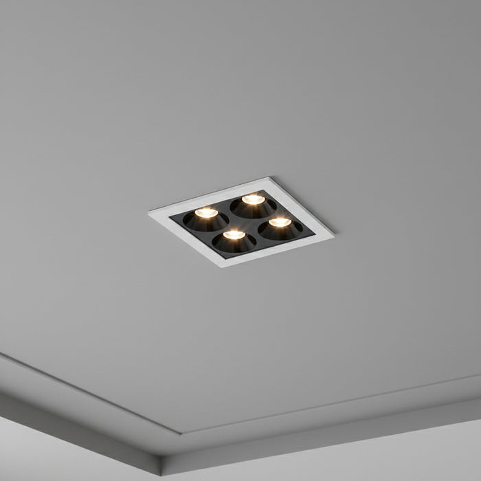 anti glare square ceiling spotlight installed in a grey ceiling