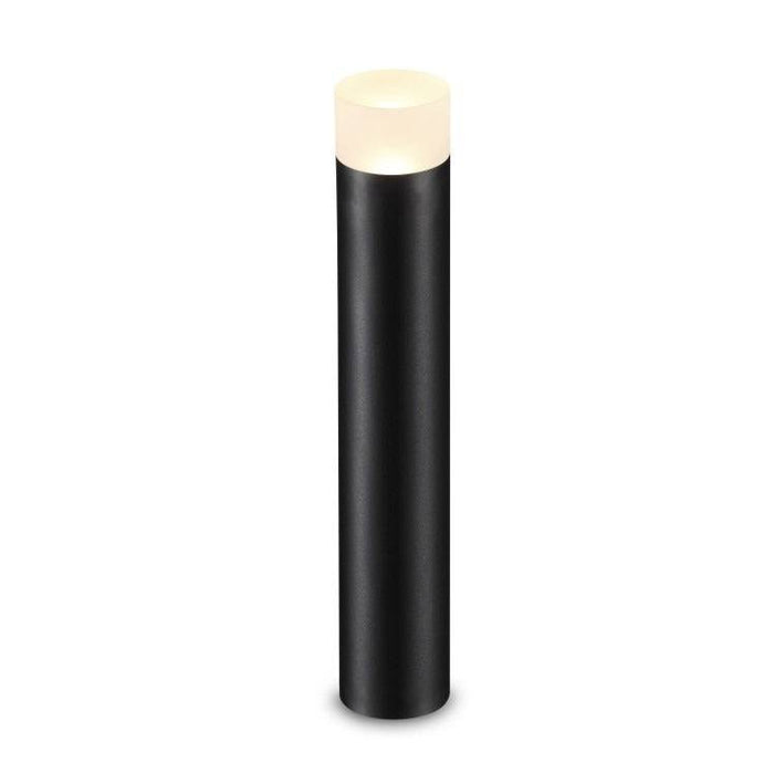 Black bollard light pole on white background