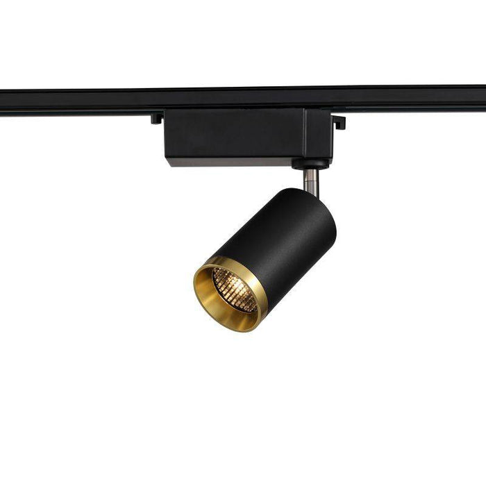 black and gold track lighting shown on a white background
