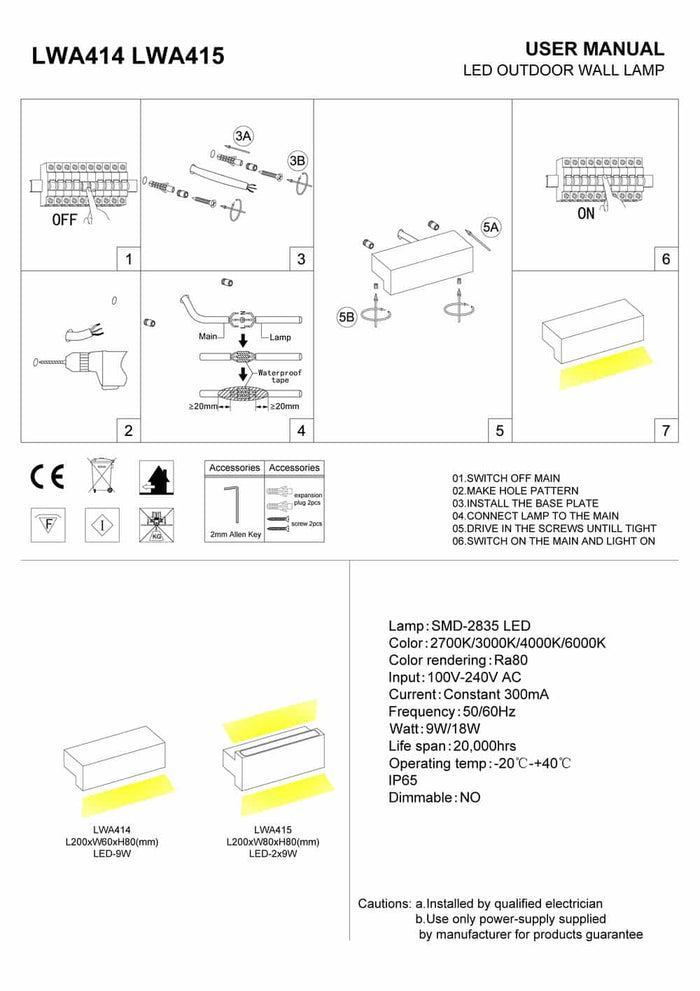 black outdoor down wall light installation guide