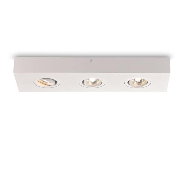 white adjustable surface ceiling spotlight on a white background