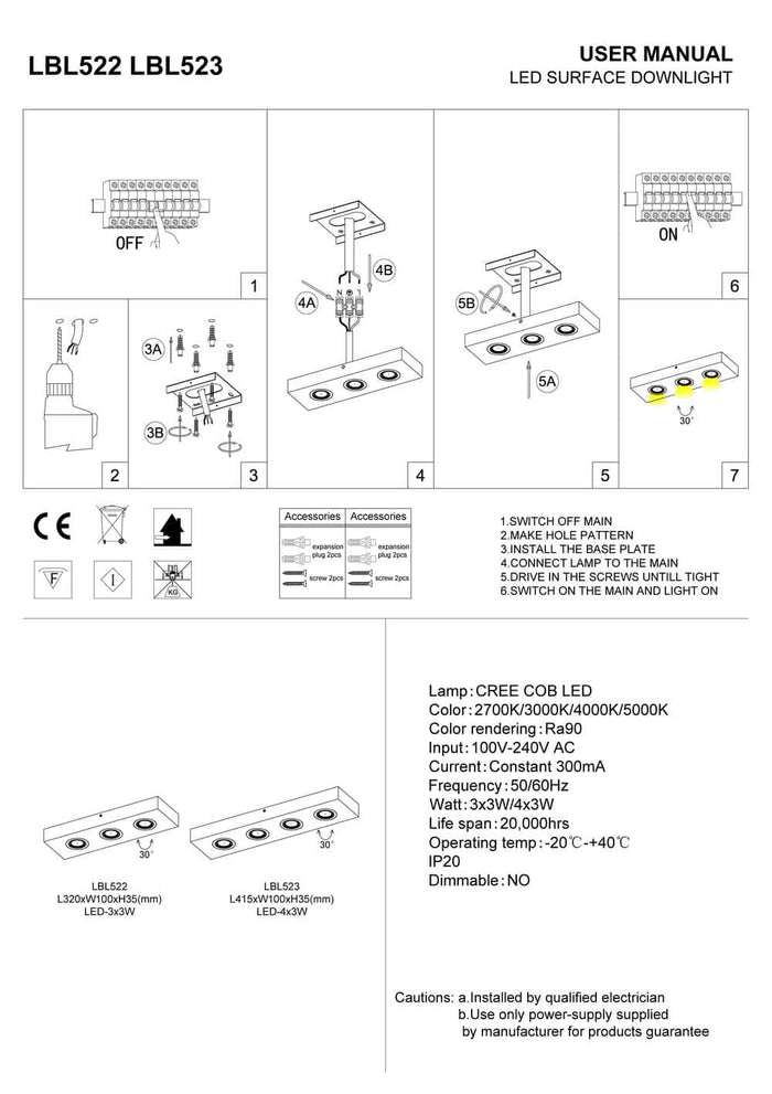white adjustable surface ceiling spotlight installation guide