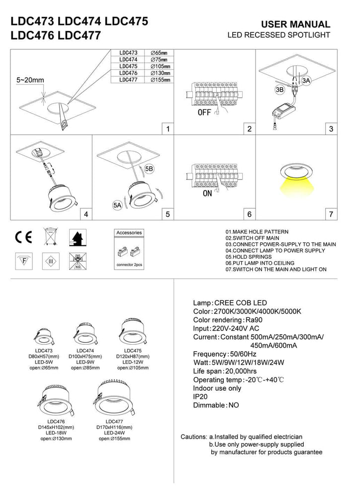 white and gold downlight ceiling light installation guide