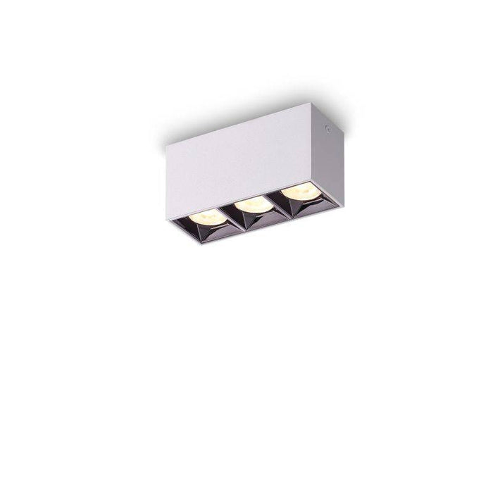 white semi flush mount ceiling lamp on a white background