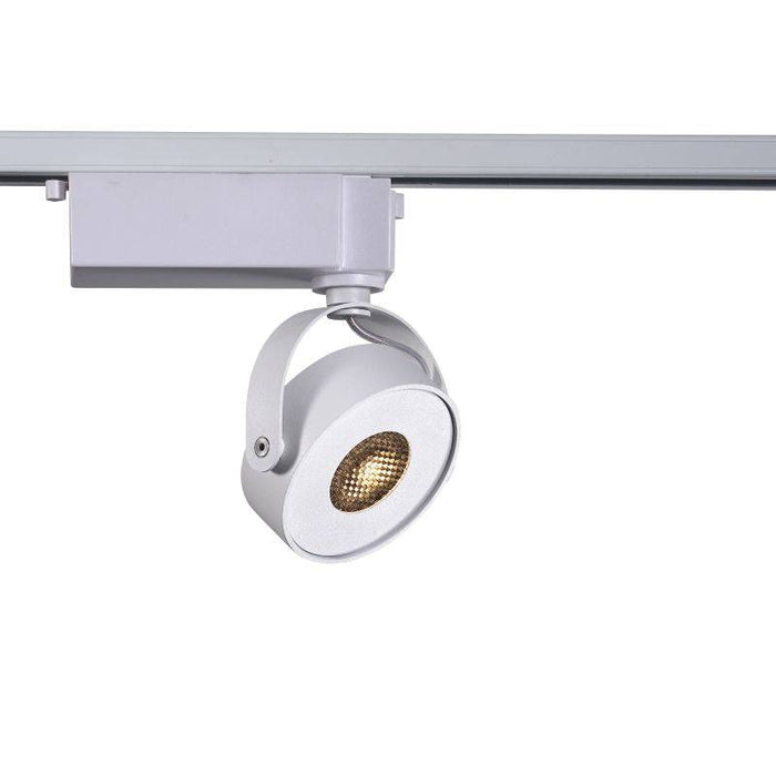 white slimline track lighting fitting on a white background