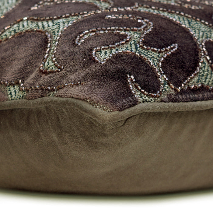 Abra - Brown Velvet Throw Pillow Cover